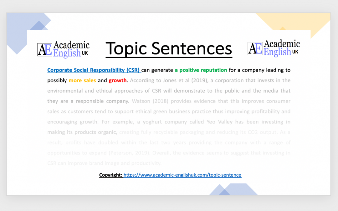 How To Write A Good Topic Sentence In Academic Writing