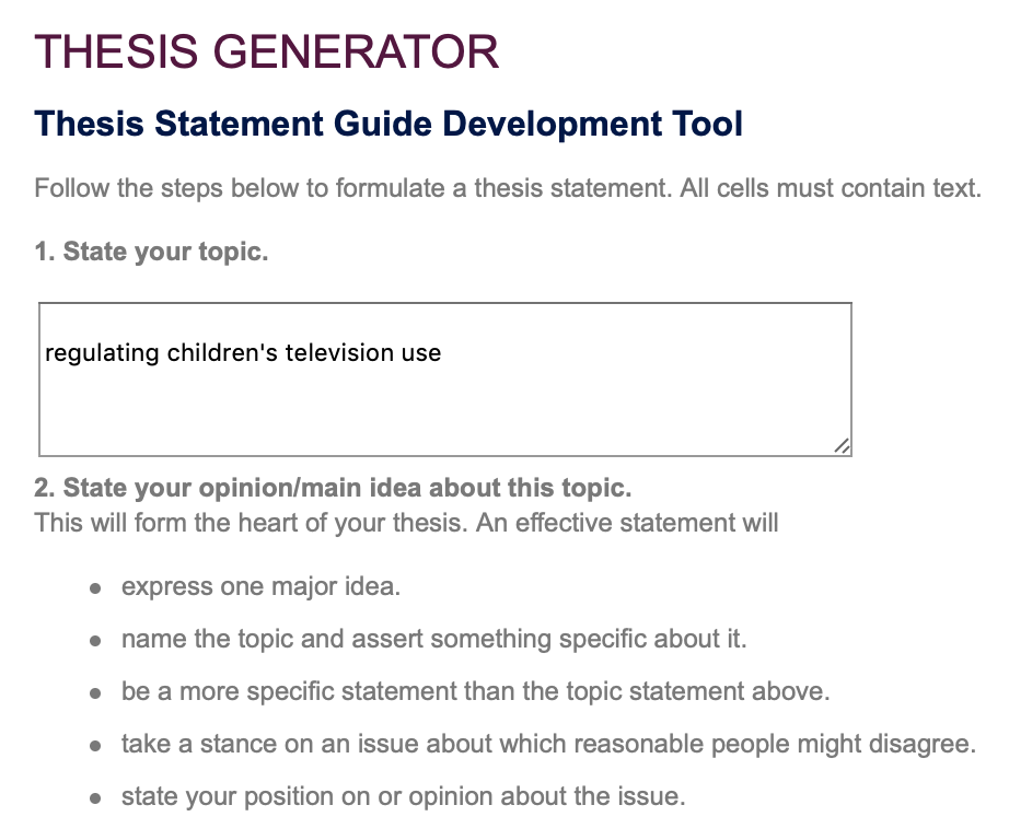 Thesis generator